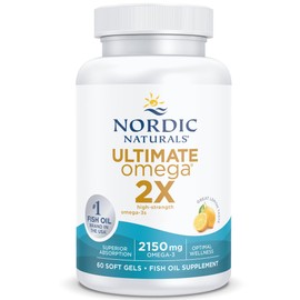 Nordic Naturals, Ultimate Omega 2X, 2150mg Omega-3, Fish Oil with EPA and DHA, 60 Softgels, Lemon Flavour, Soy Free, Gluten Free, Non-GMO
