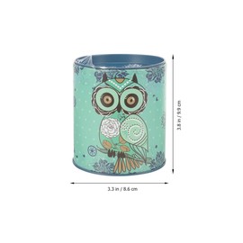 ORFOFE Cartoon Owl Pattern Piggy Bank Unique Tinplate Coin Container for Boy Girl Sturdy Money Jar for Savings Boy Girl Design