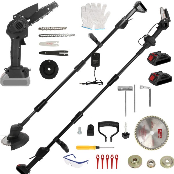 iMountek 3-in-1 Cordless Electric Pole Saw & Mini Chainsaw &