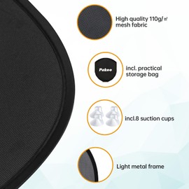 Pakoo Car Sun Shade Baby with UV Protection, Car Window Sun Shade for Children with Cute Animal Motifs, 2 Pack - 17.7 x 14 inches