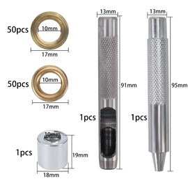 HO2NLE Eyelet Punch Kit 14mm 100 Sets Grommet Tool Kit Metal Grommets Eyelets Kit Tarpaulin Repair Kit Grommet Setting Tool with Storage Box Hole Punch Tool for Fabric Curtains Belt DIY Crafts 4 Color