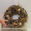 Festive Lights 36cm/ 14.2" Artificial Indoor Leaf & Pinecone Christmas