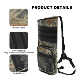 JLDTOP Archery Lightweight Back Arrow Quiver, Archery Arrow Quiver, Large Pocket Lightweight Shoulder Back Bag with Molle System for Hunting Shooting Target Practice (Camo)
