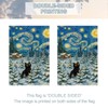 Christmas House Flag 28x40 Inch Large Winter Black Cat Farmhouse