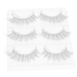 Ipetboom 3 Pairs White False Eyelashes for Cosplay and Parties Comfortable DIY Eye Lash Extensions Lightweight and Gentle Design for Easy Application and Daily Use