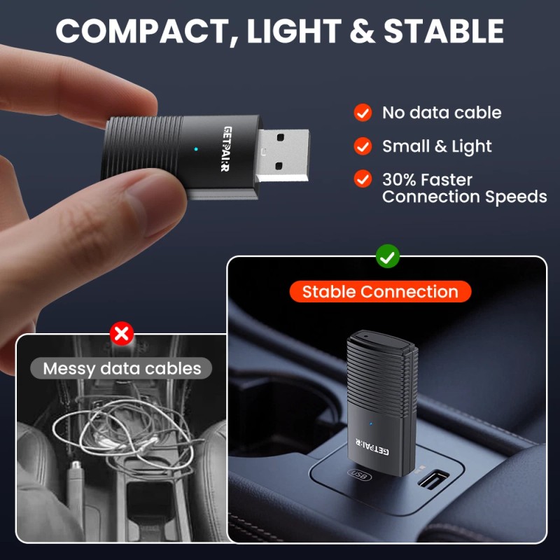 GetPairr 5G Wifi Wireless Apple Carplay Android Auto Adapter Mini
