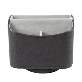 UnionBasic Colorful PU Leather 360 Degrees Rotatable Remote Control/Controller Organizer, Spinning TV Guide/Mail/Media Desktop Organizer Caddy Holder (Black)