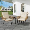 GAOMON 3-Piece Outdoor Wicker Bistro Set - All-Weather Rattan Patio