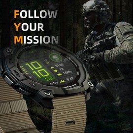 Compatible for Garmin Instinct Watch Band 45mm 50mm Men Women,22mm 26mm Pro Tactical Camouflage Rugged Nylon Bands for Instinct 3 Amoled /2/1/Solar/Tactical/Tide/Esports (Khaki, 50mm=26mm)