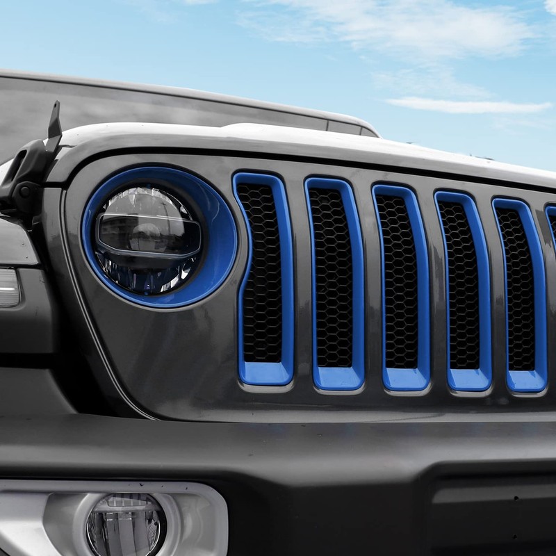 CheroCar for JL Mesh Grille Grill Insert & Headlight Turn