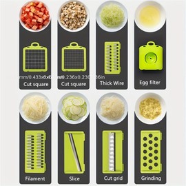 Vegetable Chopper Cutter Multipurpose Durable Onion Chopper, Salad Chopper, Food Chopper Mandolin Slicer & Cheese Grater Ideal, Home Kitchen Gadget for Efficient Meal Prep