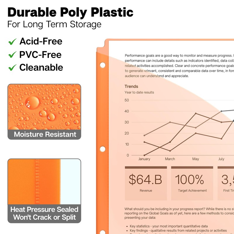 Dunwell 8-Tab Binder Dividers with Slash Pocket, Plastic 1 Pocket