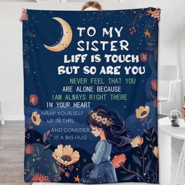 Zeleda Sister Blanket, Sister Gifts from Sister, Best Sister Birthday Gifts, Unique Sister Gifts to My Dear Sister on Mother's Day, Christmas, to My Sister Throw Blanket 60x50 Inch