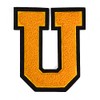 Letter U - Chenille Stitch Varsity Iron-On Patch 11.4cm Golden