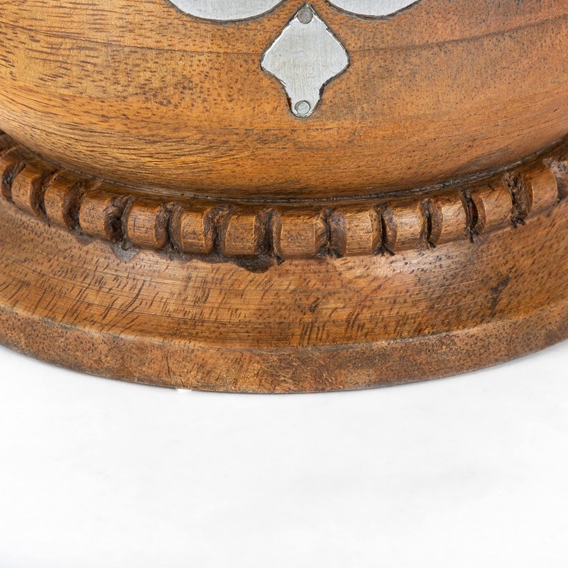 8.25-Inch Tall Wood and Metal Inlay Heritage Collection Utensil Holder