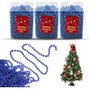 3x Blue 10M Christmas Bead Chains, Luxury Plastic Garland for