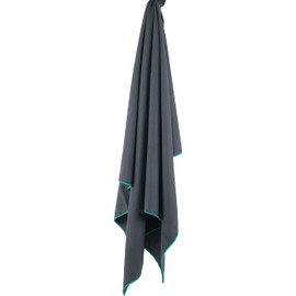 Lifeventure Recycled Soft Fibre Travel Towel - Compact, Lightweight, Quick-Drying Sports and Beach Towel, Sand Free Design, Extra Large, Grey
