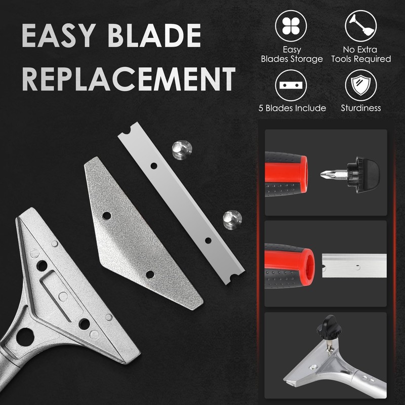 ORIENTOOLS Heavy Duty Long Handle Scraper Tool Multi Surface Floor