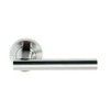 Excel Sultan Passage Door Handles on Round Rose, Satin Chrome