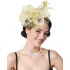 5-Pack Khaki Apricot Fascinator Hat for Women Tea Party Veil