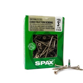 SPAX #10 x 3 Exterior Flat Head Stainless Steel Wood Deck Screws Construction Torx T-Star Plus (340 EA) 5 LB Bit Included Rust Resistant