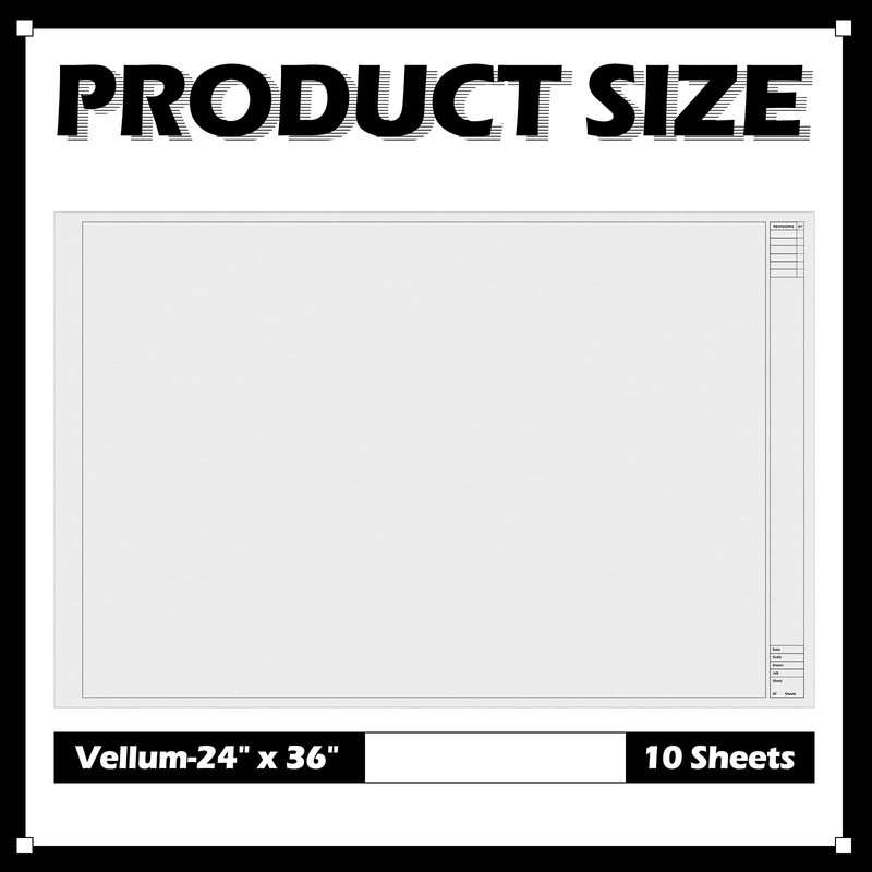 Gilprop 10 Sheets Architectural Vellum Paper 24 x 36 Inch