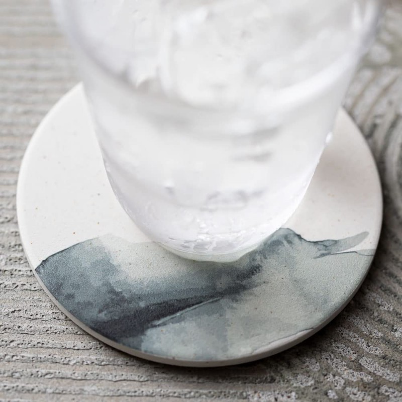 &NE NRS-288-SBBO Ceramic Diatomaceous Earth Coaster NIJIMI Suiboku Ink Board,