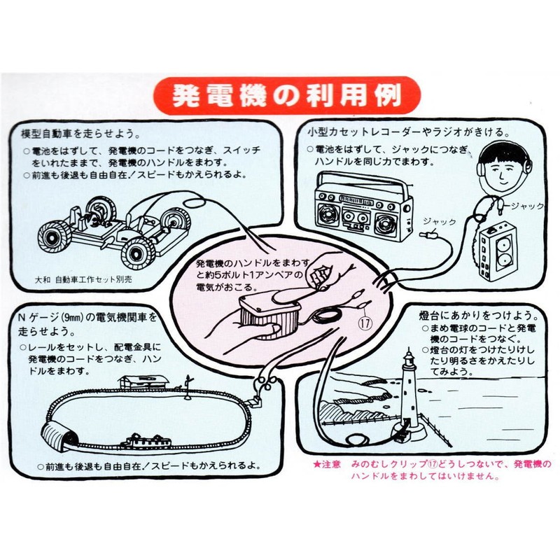 発電機（組立・手回し式発電機）