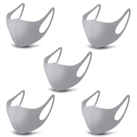 igozen 5 Pack Adult Nanosase G Sports face Masks Unisex BNS Poly Spandex Nano 3D Face Mask. (5 Gray, G Sports)