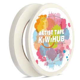 KIWIHUB 2 Pack White Artist Tape for Watercolor Paper, White Art Masking Tape for Drafting Painting Canvas Framing - Acid Free 0.25" x 180 FT & 0.4" x 180 FT