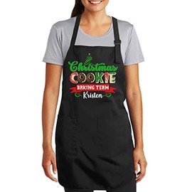 Custom Christmas Cookie Baking Team Apron Grilling Kitchen Chef Gifts for Wife Dad Mom Men Women
