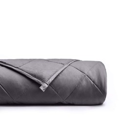 YnM Weighted Blanket â Heavy 100% Oeko-Tex Certified Cotton Material with Premium Glass Beads (Dark Grey, 60''x80'' 25lbs), Suit for One Person(~240lb) Use on Queen/King Bed