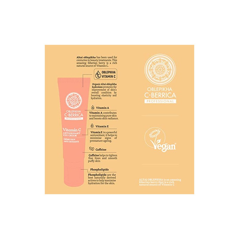 Natura Siberica Crema antioxidante para contorno de ojos con Vitamina-C,