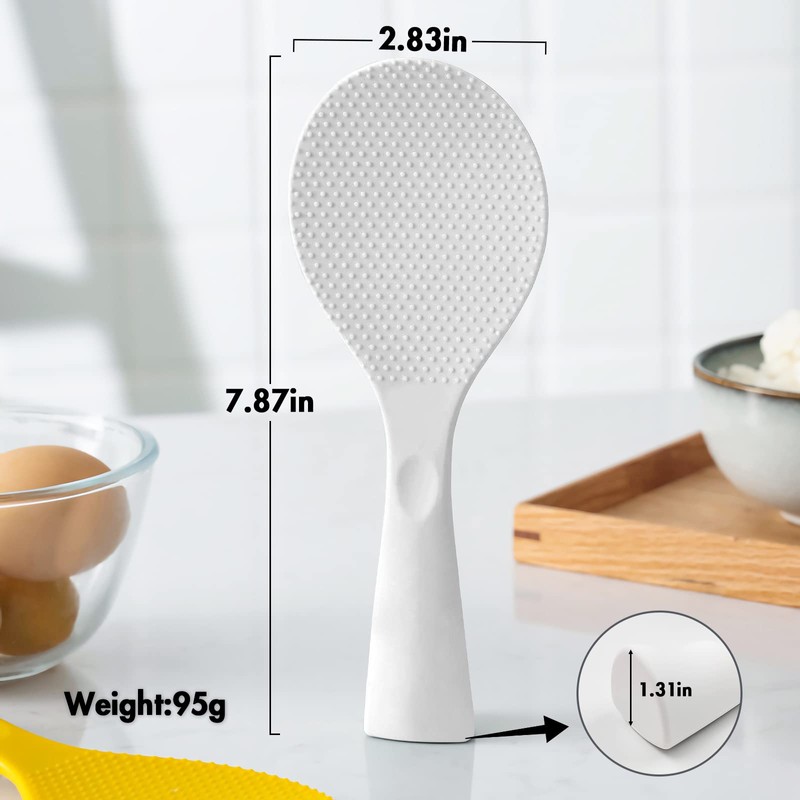 FireKylin Silicone Standing Rice Spatula with Non-Stick Paddle, Heat Resistant