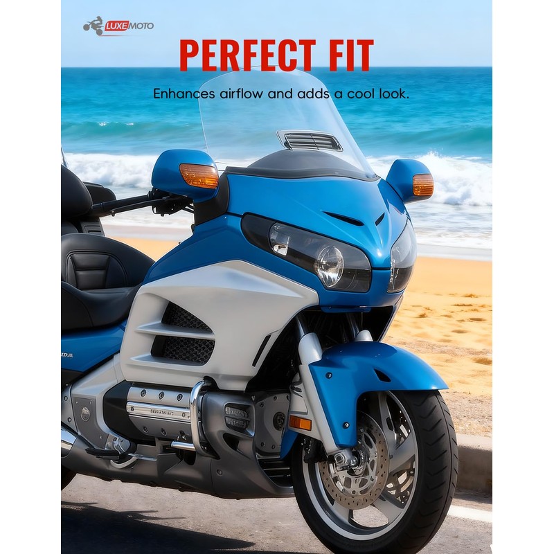 LUXEMOTO Smoked Windshield Air Flow Vent for Honda Goldwing GL1800