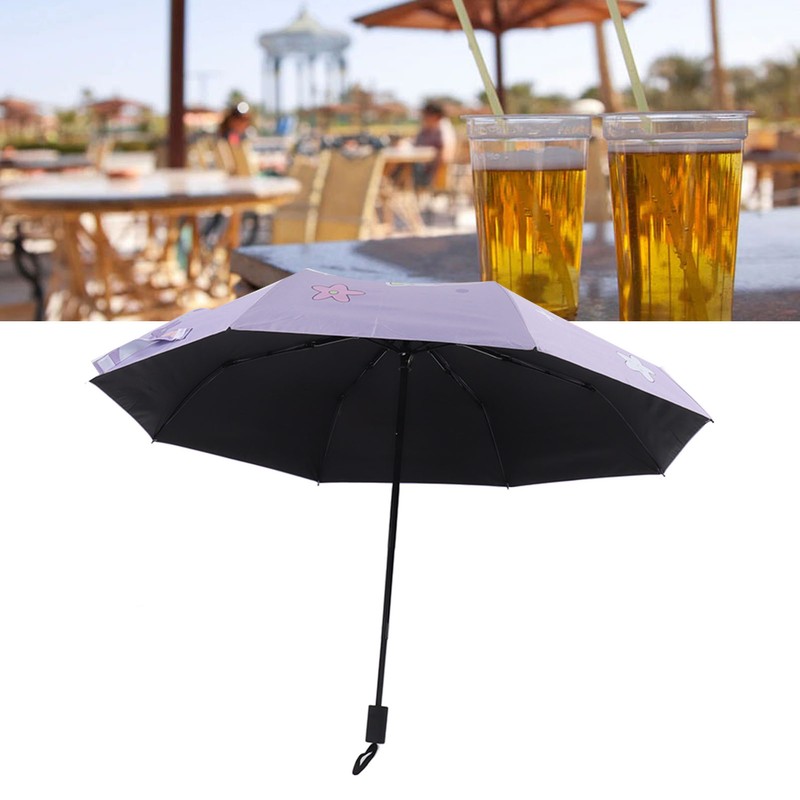 Children Umbrella 3 Fold Reflective Edge Cartoon Portable Kids Sun