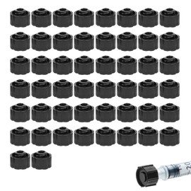 Plug Luer Lock Cap Tip Caps for End Cap, 50Pcs Dispensing Plug Adapter Dispensing Tip Cap,Dispensing Plug Adapter End Cap End Cap Dispensing Cap,Plug Adapter Connector Cap Dispensing Cap End Cap,Black