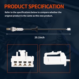 HiSport 250-24838 4-Wire Downstream Oxygen Sensor - Heated O2 Sensor 675mm Length Compatible with Toyota RAV4 2004, 2005 2.4L L4 2AZ-FE