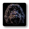 Fractal Artworks Cockapoo Coaster Set with Fractal Art Design. Black