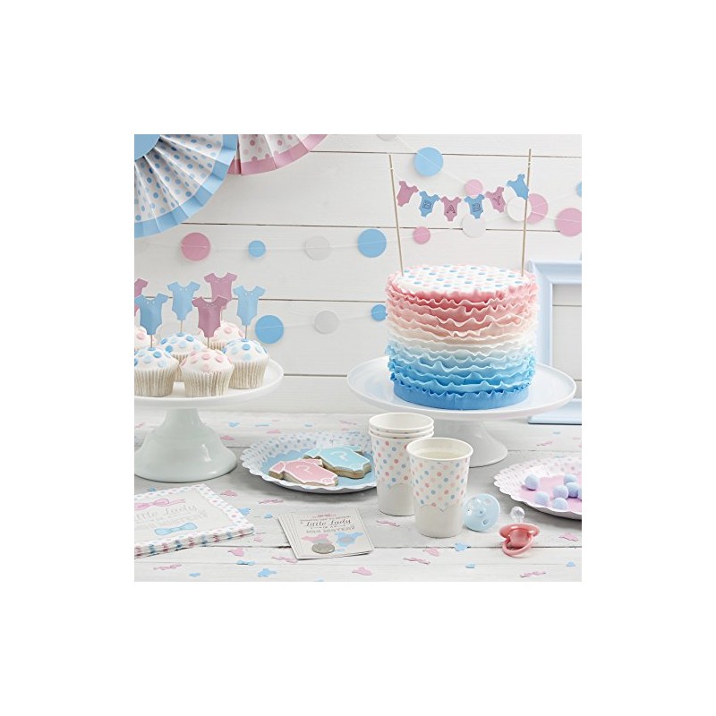 Ginger Ray Pink & Blue Spotty Paper Plates - Little