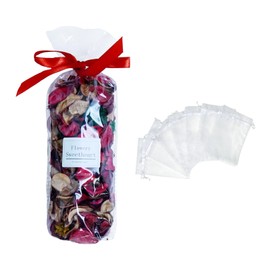 DIY Sweet Floral Heart Shaped Dry Flower Sachet Set+| Home, car, and Gift Preparation | Natural Berries, Roses, and Vanilla Musk | Eco refillable Bags (5 Bags+Flowers)