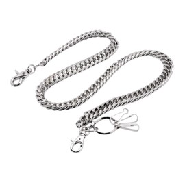 Uniqsum Heavy Thick Cut Links wallet chain Swivel Trigger snap Biker Punk Key chain (Silver)