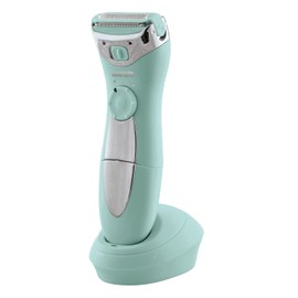 Cosmopolitan Electric Shaver, Cordless Electric Razor for Women, Hair Removal, Removes Short Hair, Dual-Blade, Trim Bikini Line, Leg Hair, Facial & Body Hair, Rechargeable Lady Shaver - Blue & Silver
