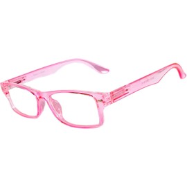 Narrow Retro Fashion Style Rectangular Pink Frame Clear Lens Eyeglasses