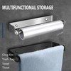 Stainless Steel Black Paper Towel Rack Wall Mount Self Adhesive