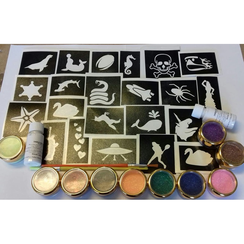 Big Set x 100 Tattoo Stencils for Glitter Tattoos +