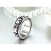 JewelryWe Stainless Steel Skull and Pyramid Combination Cast Band Ring