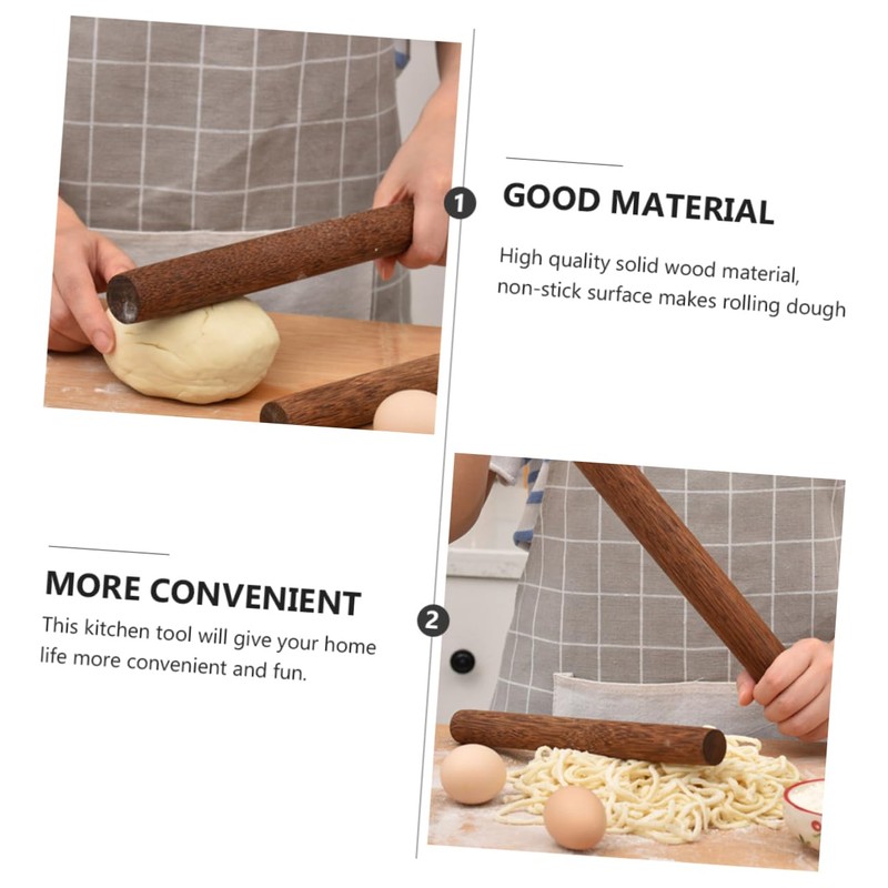 Zerodeko Practical Wooden Rolling Pin for Dough Pizza Making Solid