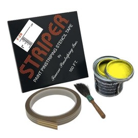 Finesse Pinstriping, Inc. Automotive Pinstriping KIT - Stencil/Brush/Paint - Pinstripe Your Car/Truck Results: 1/32 inch Stripe (Yellow, 42 Foot roll)