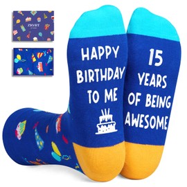 Zmart 15th Birthday Gift Ideas Socks - 15 Birthday Gifts Gifts for Teen Boys Girls 15, 15 Year Old Gift Ideas